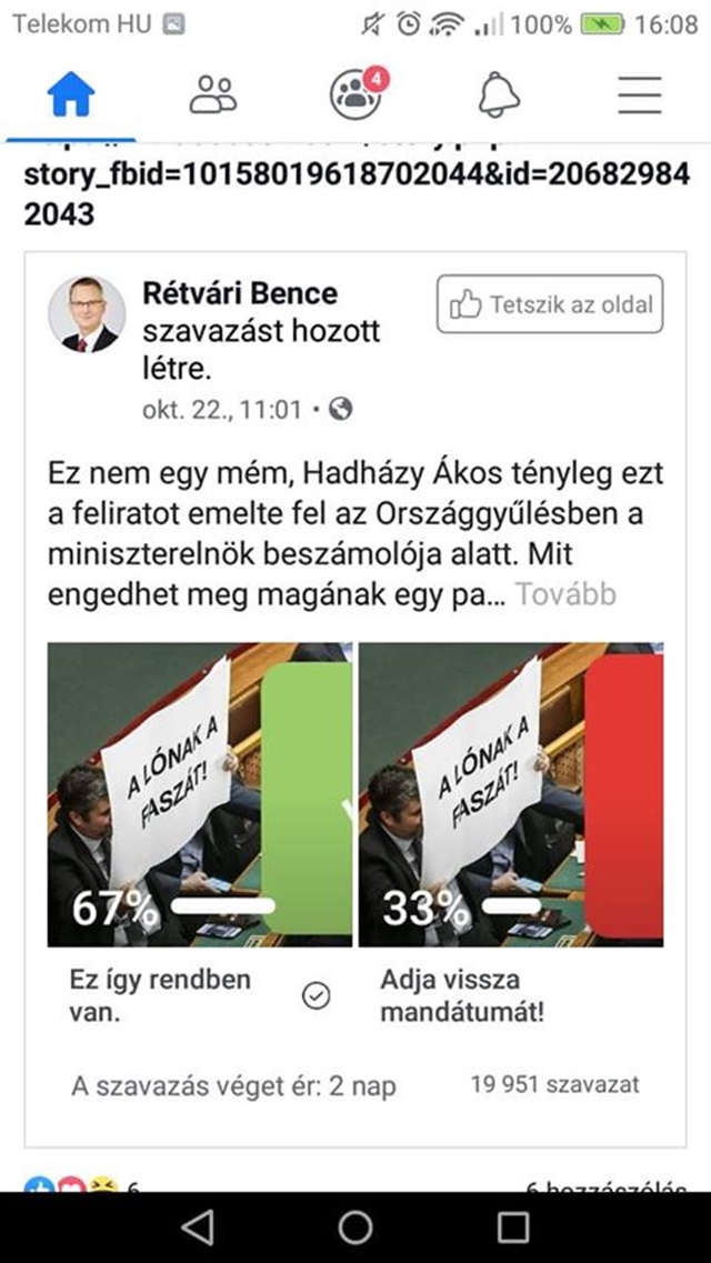 Itthon: Rétvári megszavaztatta Hadházy lóf*szos tábláját ...